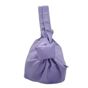 Bottega Veneta Double Knot Handbag Purple Leather